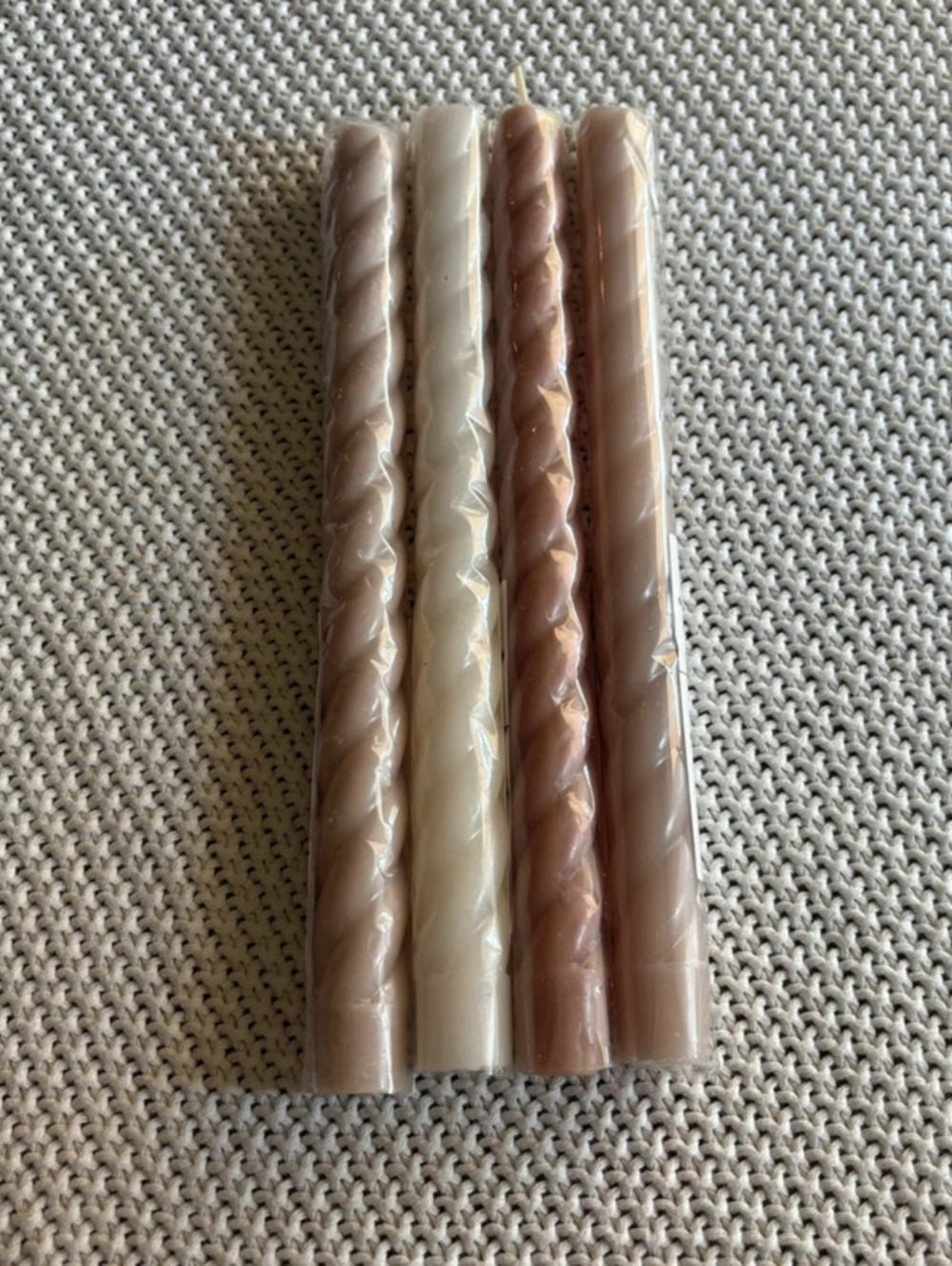 taper candles spiral neutral 4 sticks